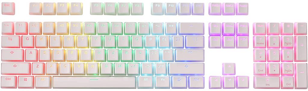 کیبورد Redragon A130 White Pudding Keycaps Redragon A130 Black 104 Keys Standard Doubleshot PBT Pudding Keycaps